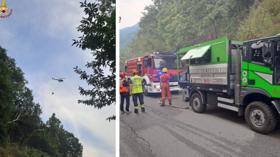 Estinto l'incendio boschivo ad Agrano, interessati 10mila metri quadrati